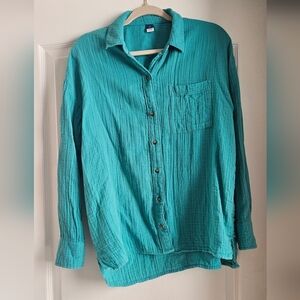 Old Navy Crinkle Gauze Button-Down Shirt Medium